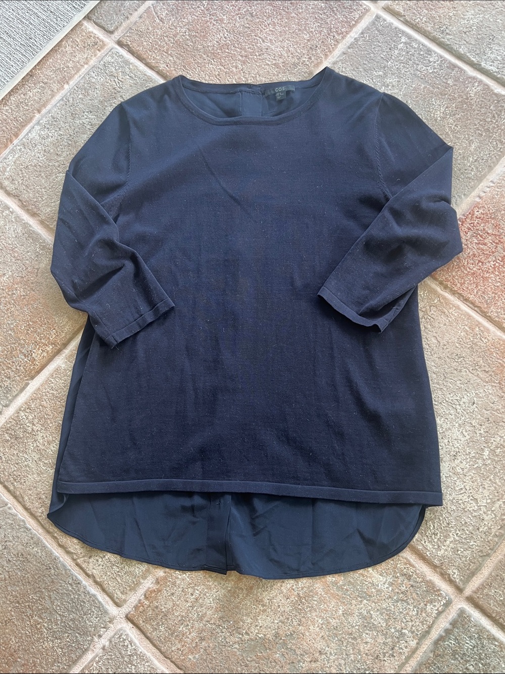 COS navy blue fancy! Sweater Sz M